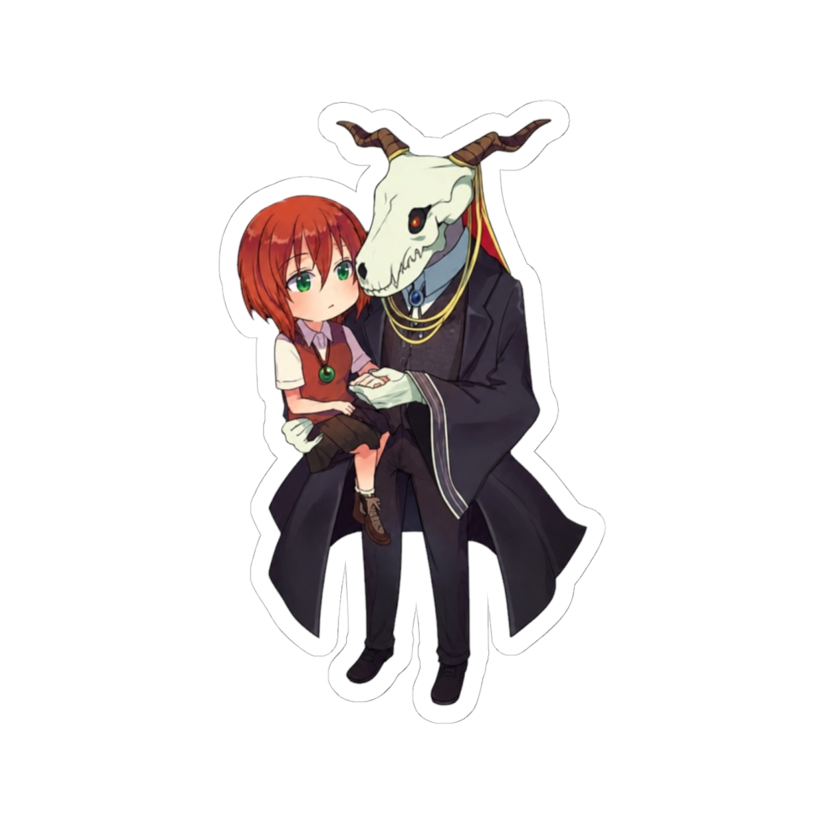 Mahoutsukai no Yome - The Ancient Magus Bride Hatori Chise & Elias Ainsworth Anime Chibi Fanart Sticker | The Ancient Magus' Bride